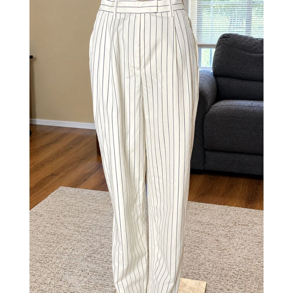 Steve Madden Cream Black Pinstripe Wide Leg Trousers Size Small NWT Dress Pants